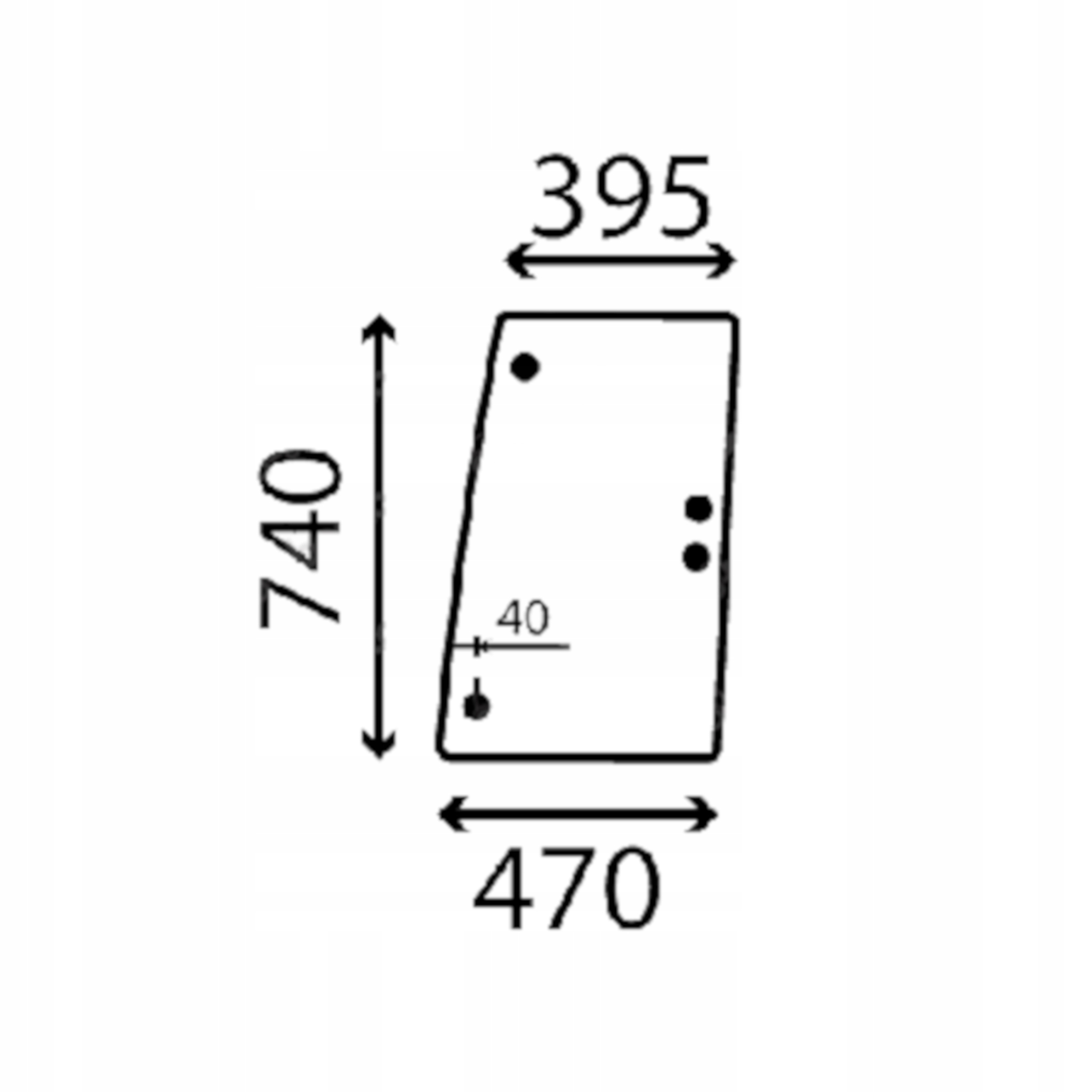 Landini sklo boční pravé otevíratelné 3554885M1