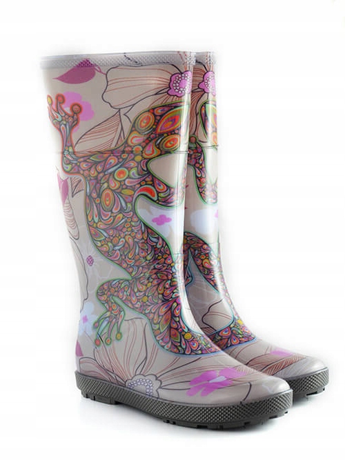 Kalosze wysokie DAMSKIE gumiaki miejskie kolorowe młodzieżowe Polskie Demar Długość wkładki 25.3 cm
