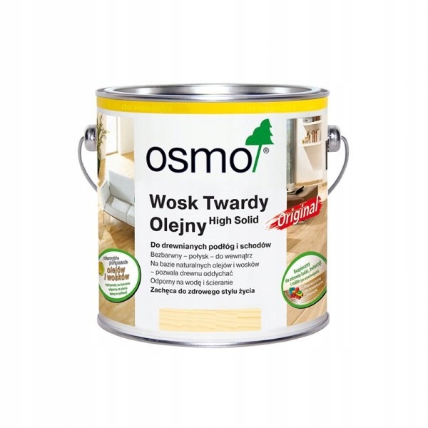 Osmo 3065 tvrdý voskový olej 2,5 l bezfarebný polomatný
