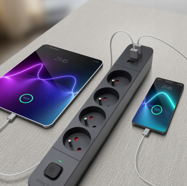 LISTWA ZASILAJĄCA PRZEDŁUŻACZ 3xUSB Z WŁĄCZNIKIEM ANTYPRZEPIĘCIOWA 1,5m Kolor inny kolor