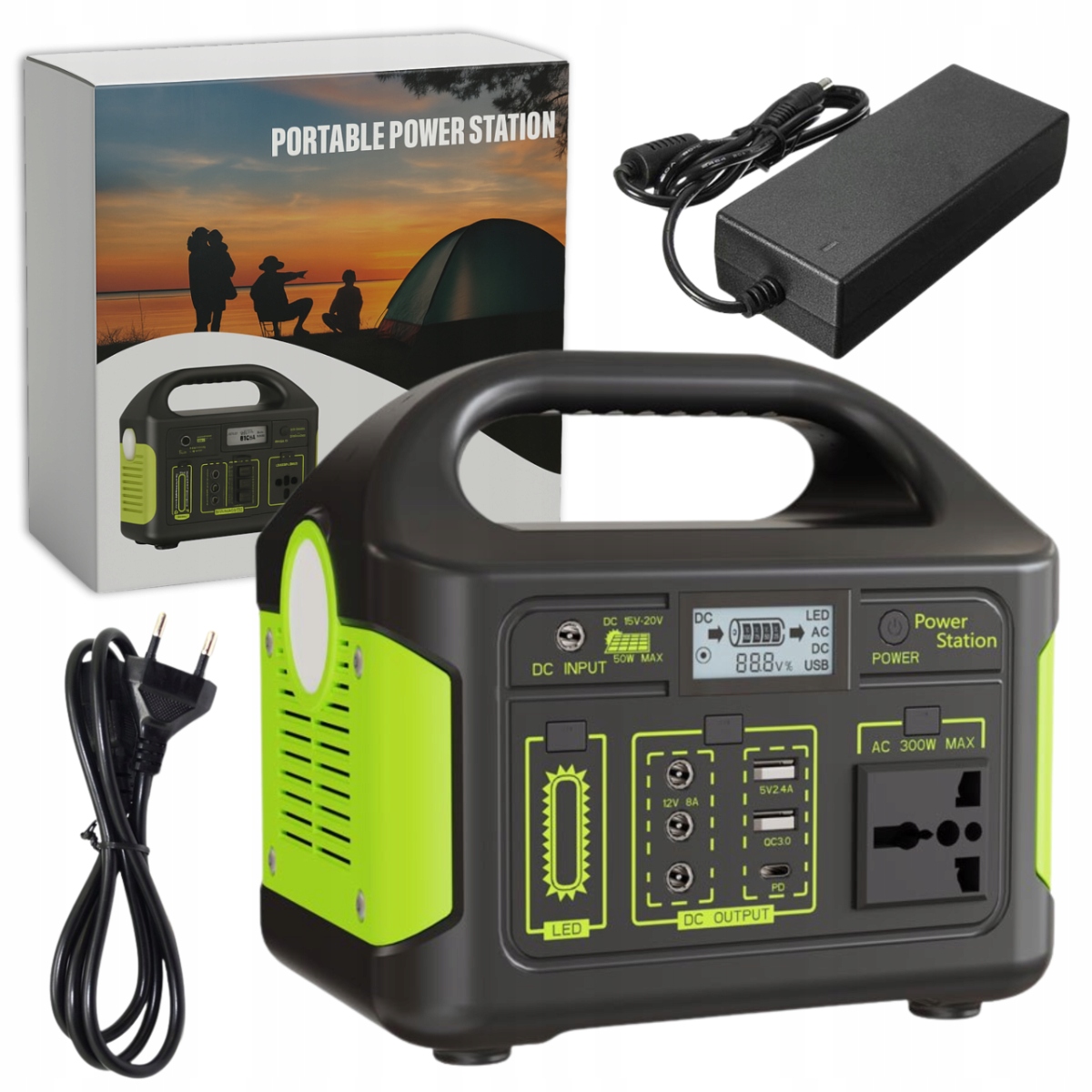 Przenośna Stacja Zasilania 300W 256WH LIFEPO4 Powerbank Usb C