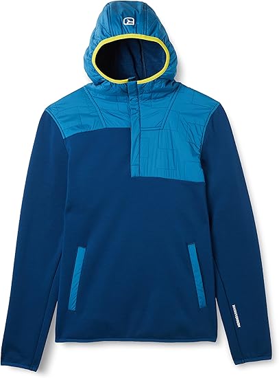 Bluza Zimowa męska z kapturem Ortovox Fleece Plus Anorak r.XL wełna Merino