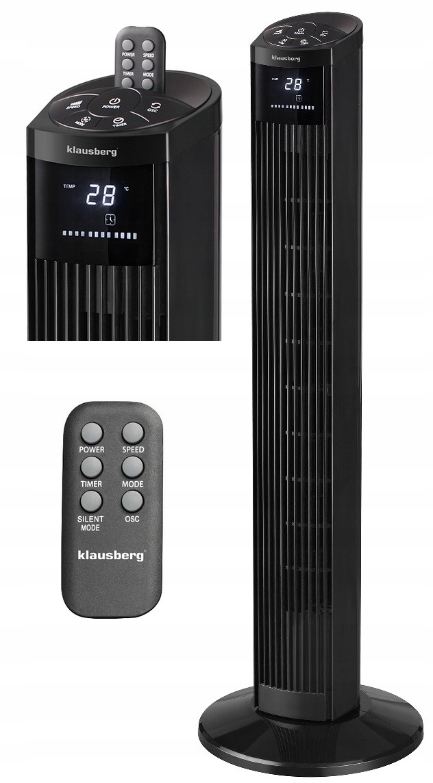 Veľký podlahový ventilátor 96 cm. Ventilátor Diaľkový Ovládač Led displej