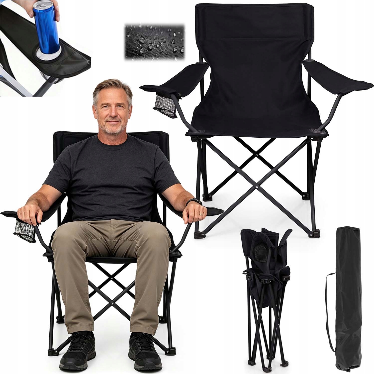 Kempingová Skládací Turistická Skládací Židle Moon Chair 2KS 150 Kg