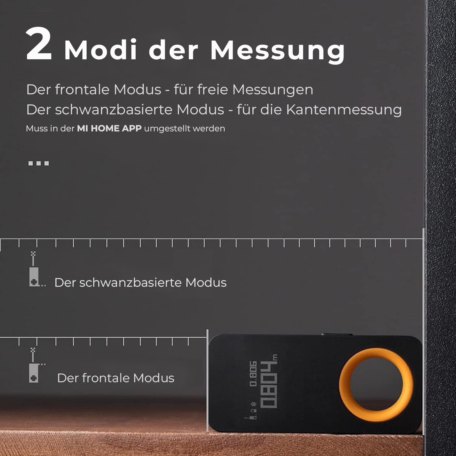 HOTO Laserowy Dalmierz 30m Bluetooth OLED USB-C — miniatura 6