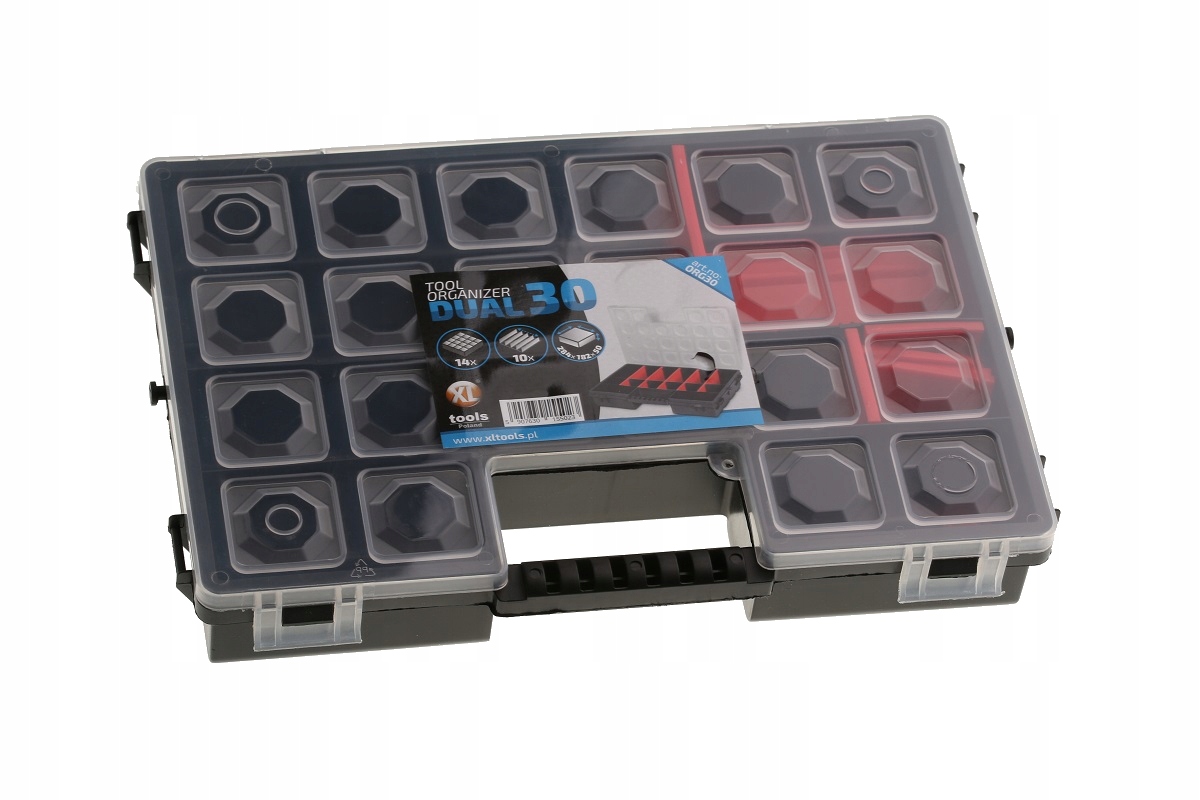 

Organizer Ręczny 28 cm Dual 14-komorowy Skrzynka