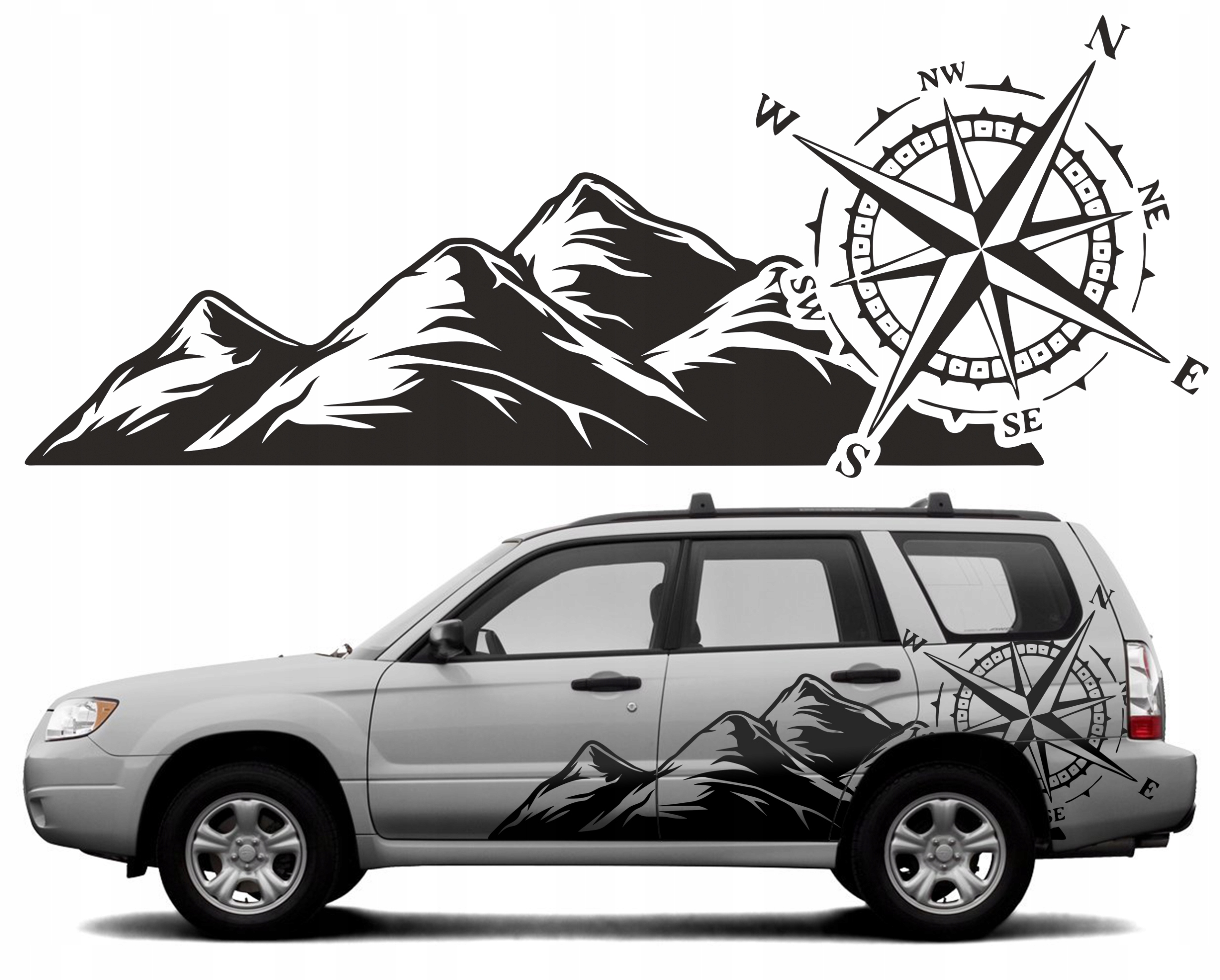 2xNAKLEJKA NA SAMOCHOD ROZA WIATROW OFFROAD 95X250