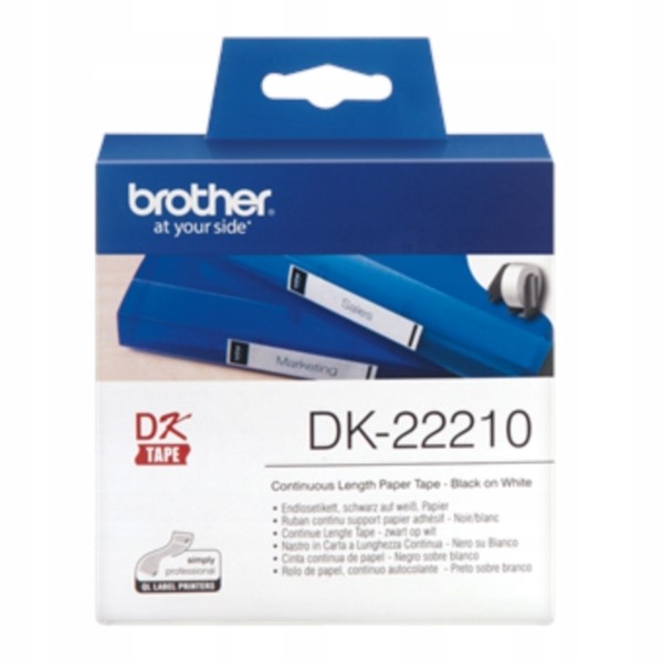 Taśma Brother 29mm x 30,48m Podkład Biały Druk Czarny Oem 1szt.