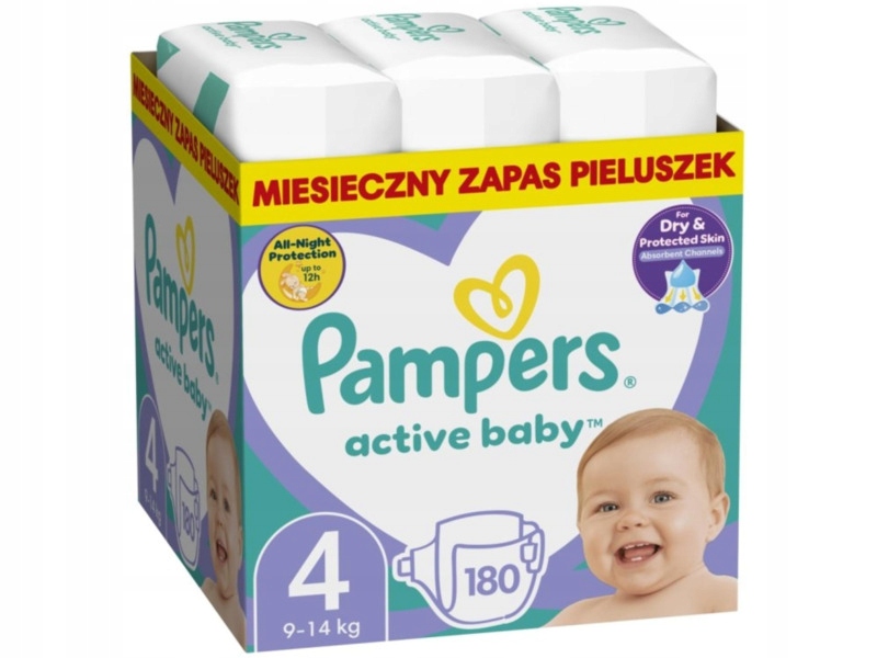 Подгузники Pampers Active Baby Monthly Box 4 Maxi (180 шт.)