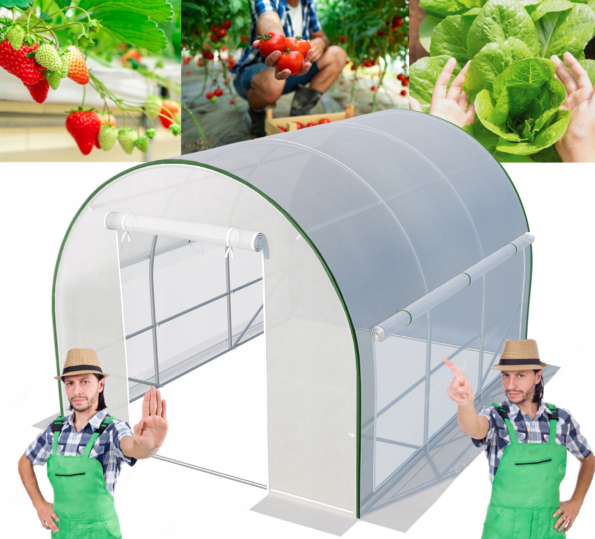 TUNEL OGRODOWY SZKLARNIA MOSKITIERA 3x2x2m DUŻE OKNA z Moskitierą Podwórko