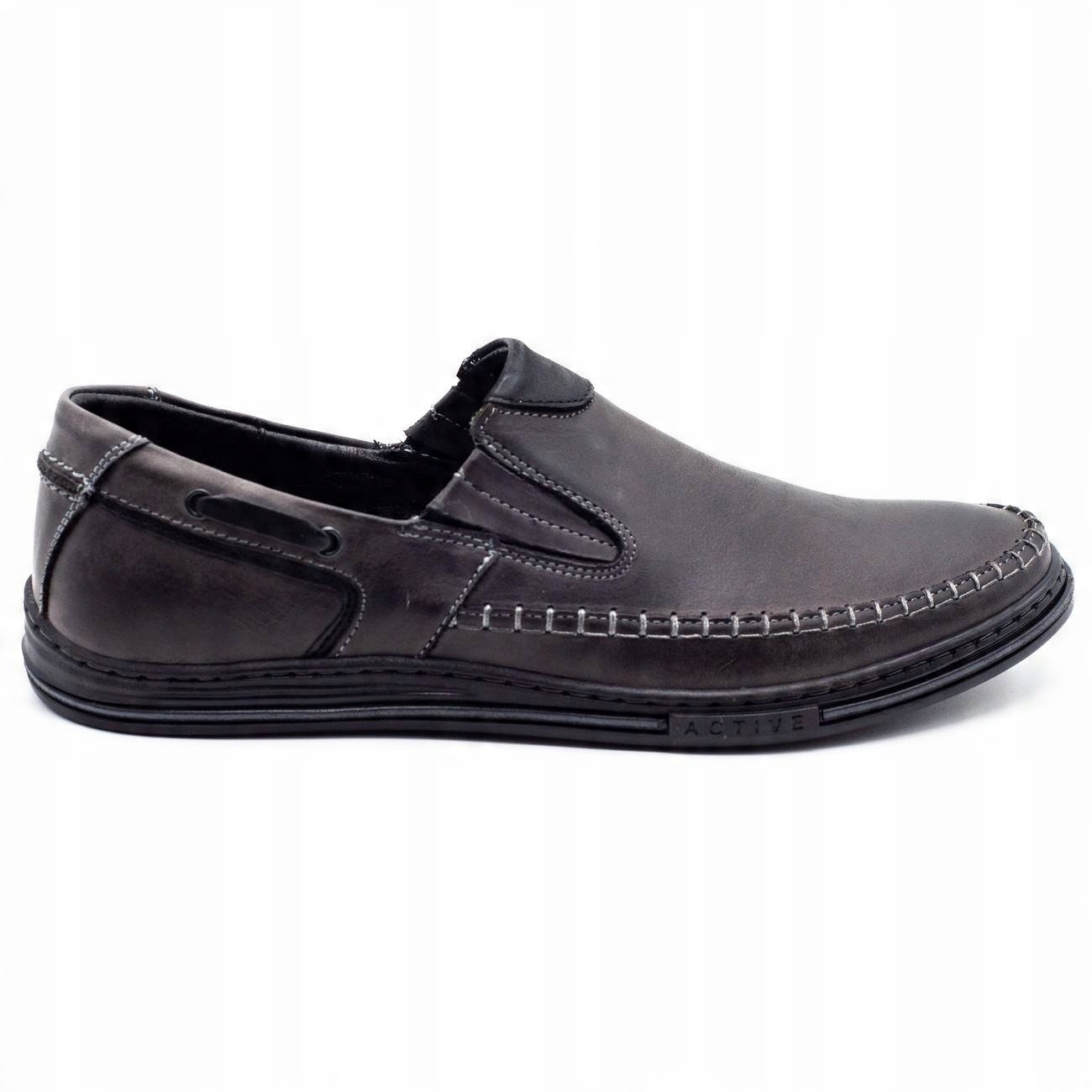 

Szare Skóra naturalna Buty Mokasyny Polbut r.40
