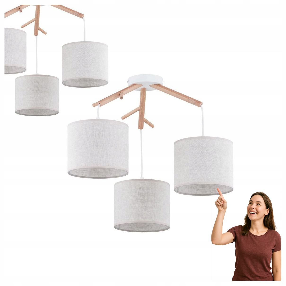 Závěsná lampa Albero Linen 6556 Tk Lighting