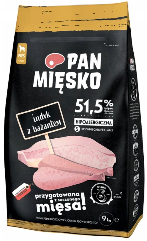 Pan Mięsko Indyk z Bażantem 9kg dorosły rozmiar S