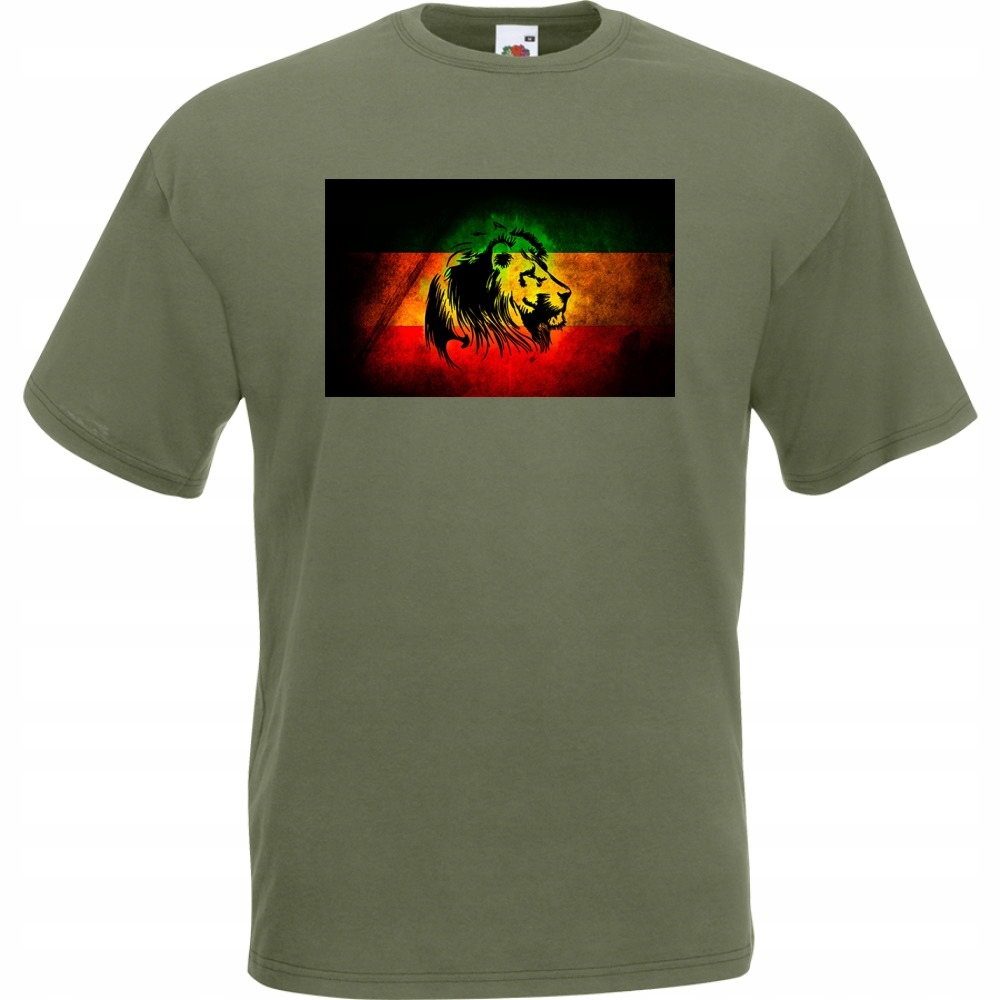 

Koszulka z nadrukiem reggae lew rasta one love S