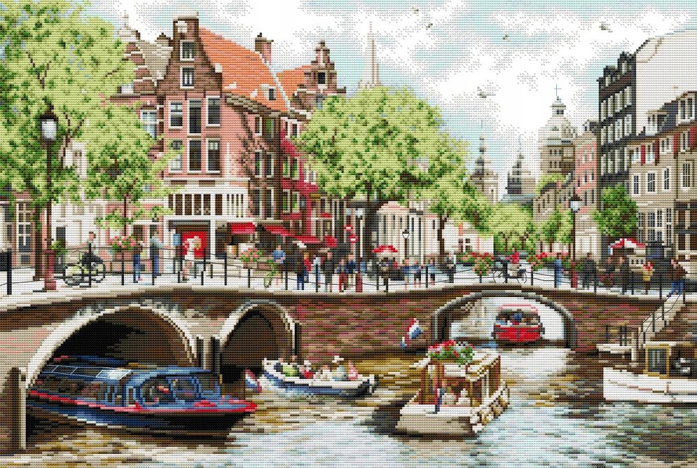 Kanva s potiskem Novinka potisk na jemné kanivě 16ct, vyšívací sadaKa