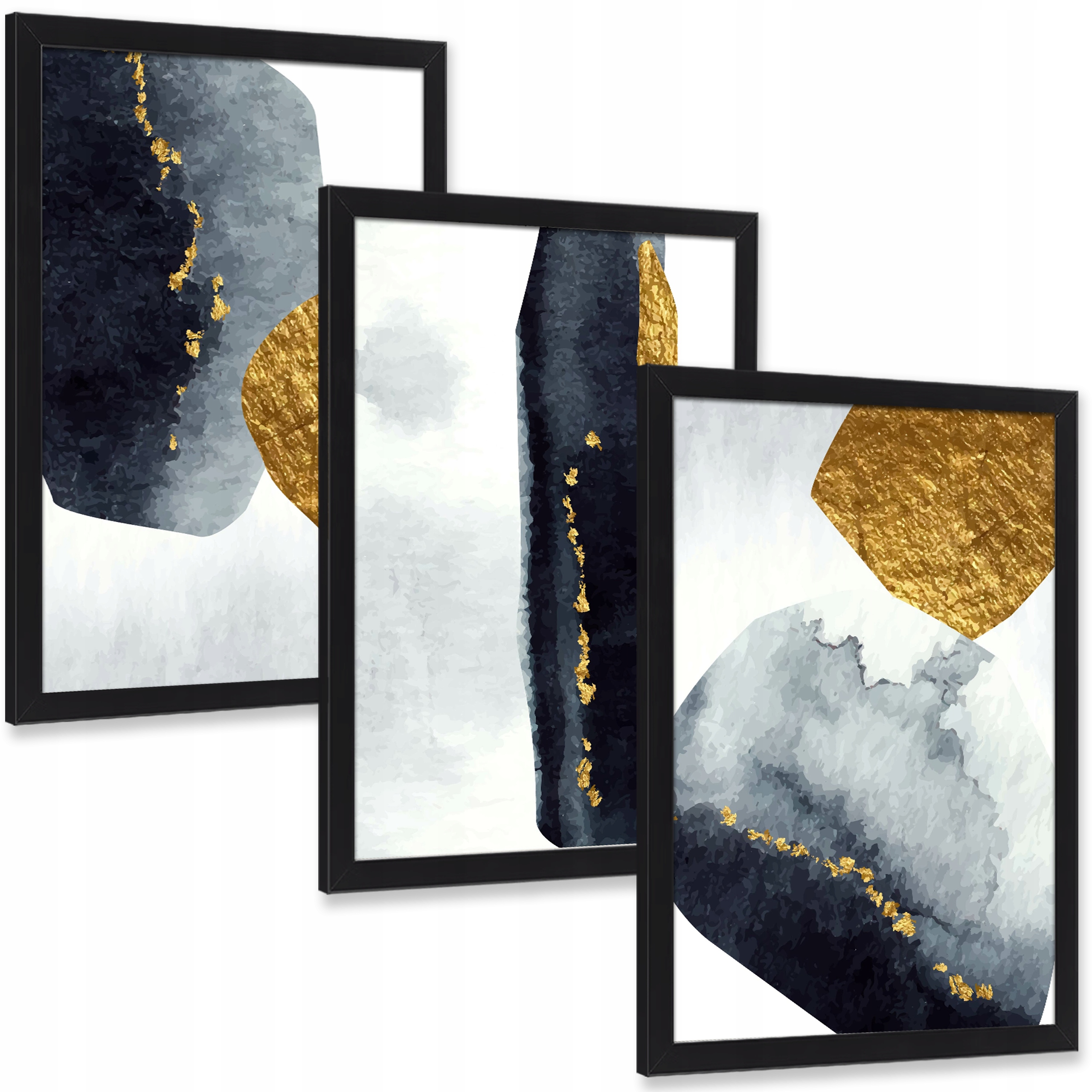 Sada obrazů Abstrakce moderní vzory kruhy tvary triptych 30x20 cm