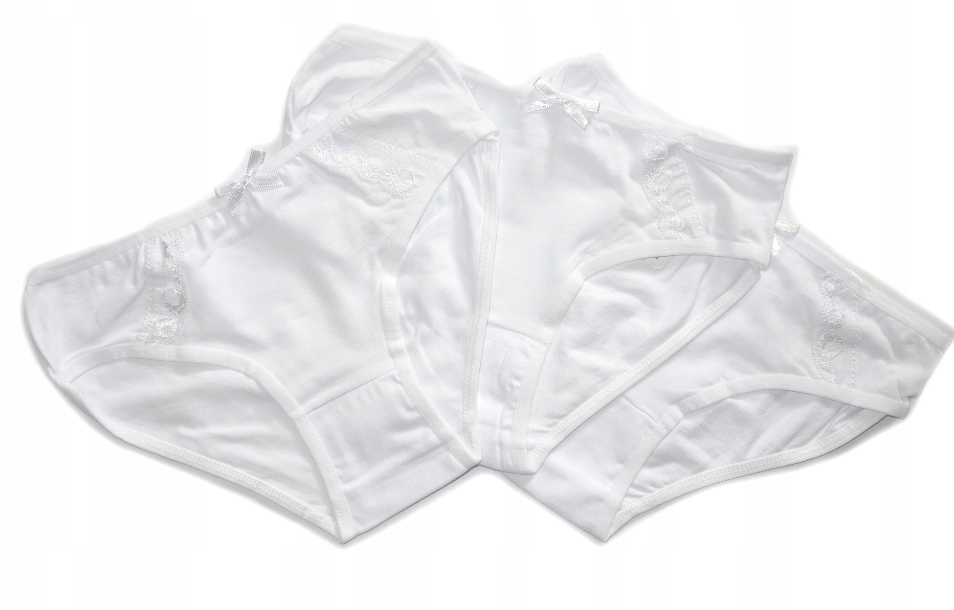 

Majtki Figi Dziewczęce 3PACK Białe Komunia 128/134