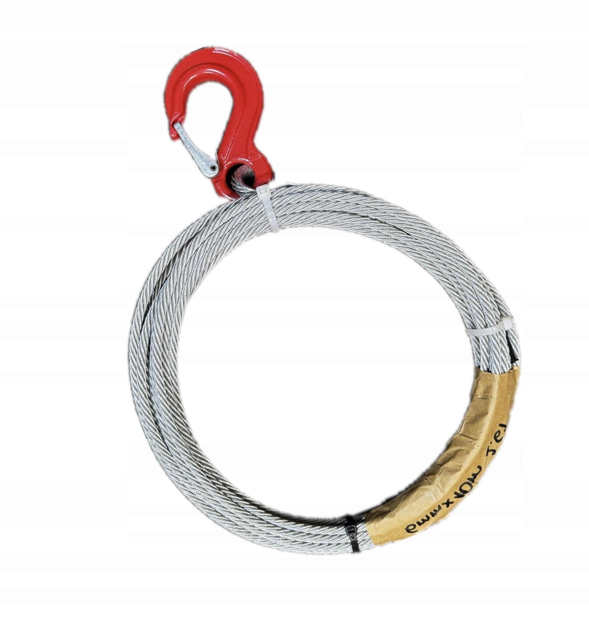 Ocelové lano 6 mm 10 m s hákem 1.12T pro odtahový vůz, pevnost 2,6T