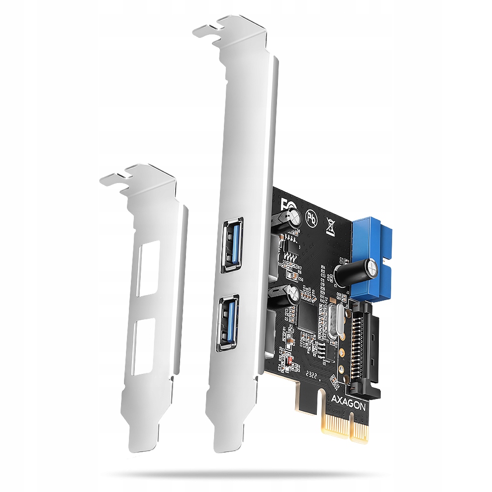 Karta PCI-Express Axagon z 2 zewnętrznymi i 2 wewnętrznymi portami Usb 5Gbp