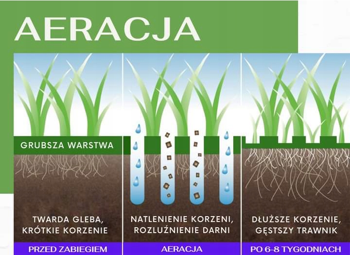 AERATOR RĘCZNY WERTYKULATOR DO NAPOWIETRZANIA TRAWNIKA OBROTOWY WAHADŁOWY Głębokość robocza max 60 mm