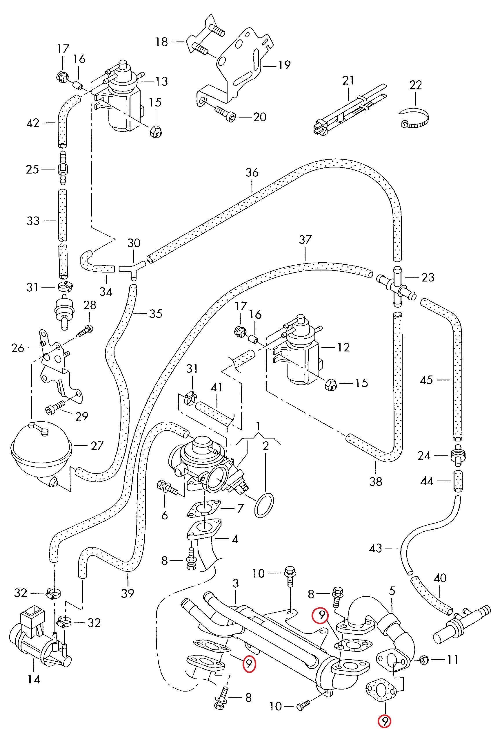 USZCZELKA ZAWORU EGR AUDI A4 B5 1.9 TDI Typ samochodu Autobusy Samochody dostawcze Samochody osobowe