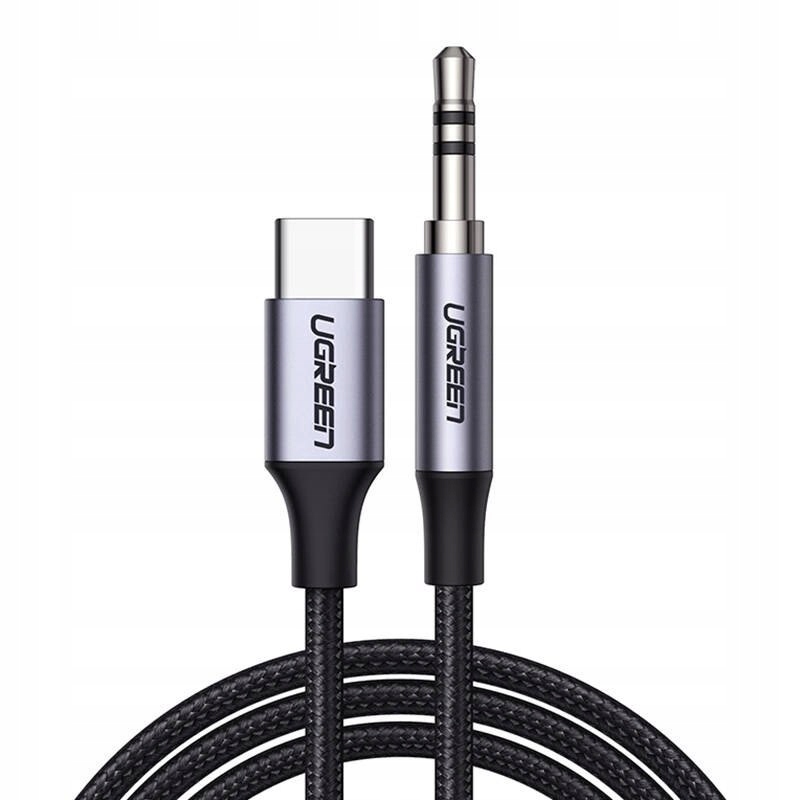 Kabel Usb-c Ugreen CM450 do mini jack 3.5mm Aux, 1m (czarny)