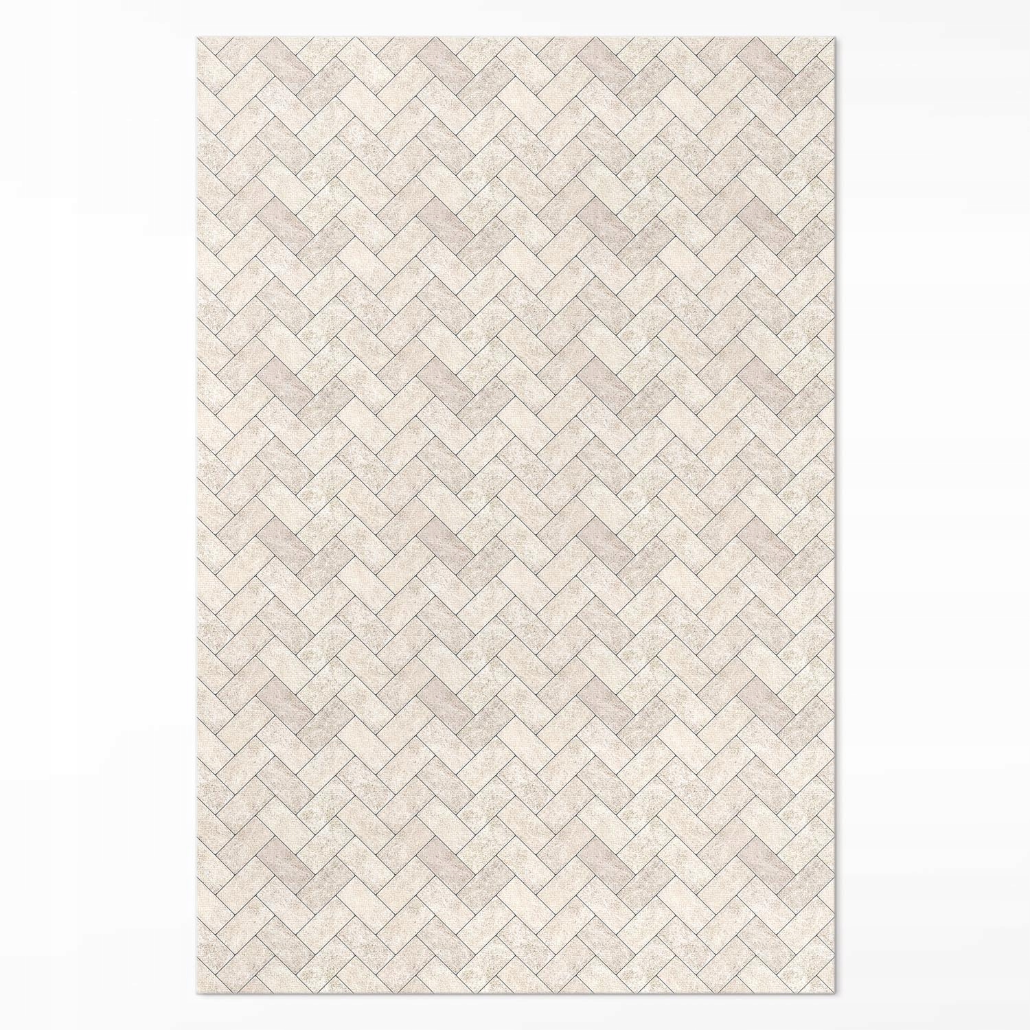 Dekoratívny vinylový koberec Loftový Kamenná jedľa s dlažobnými kockami 100 x 150 cm