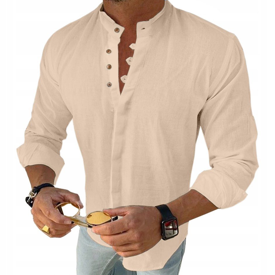 Pánská každodenní košile Lněná Len Stojka Barvy