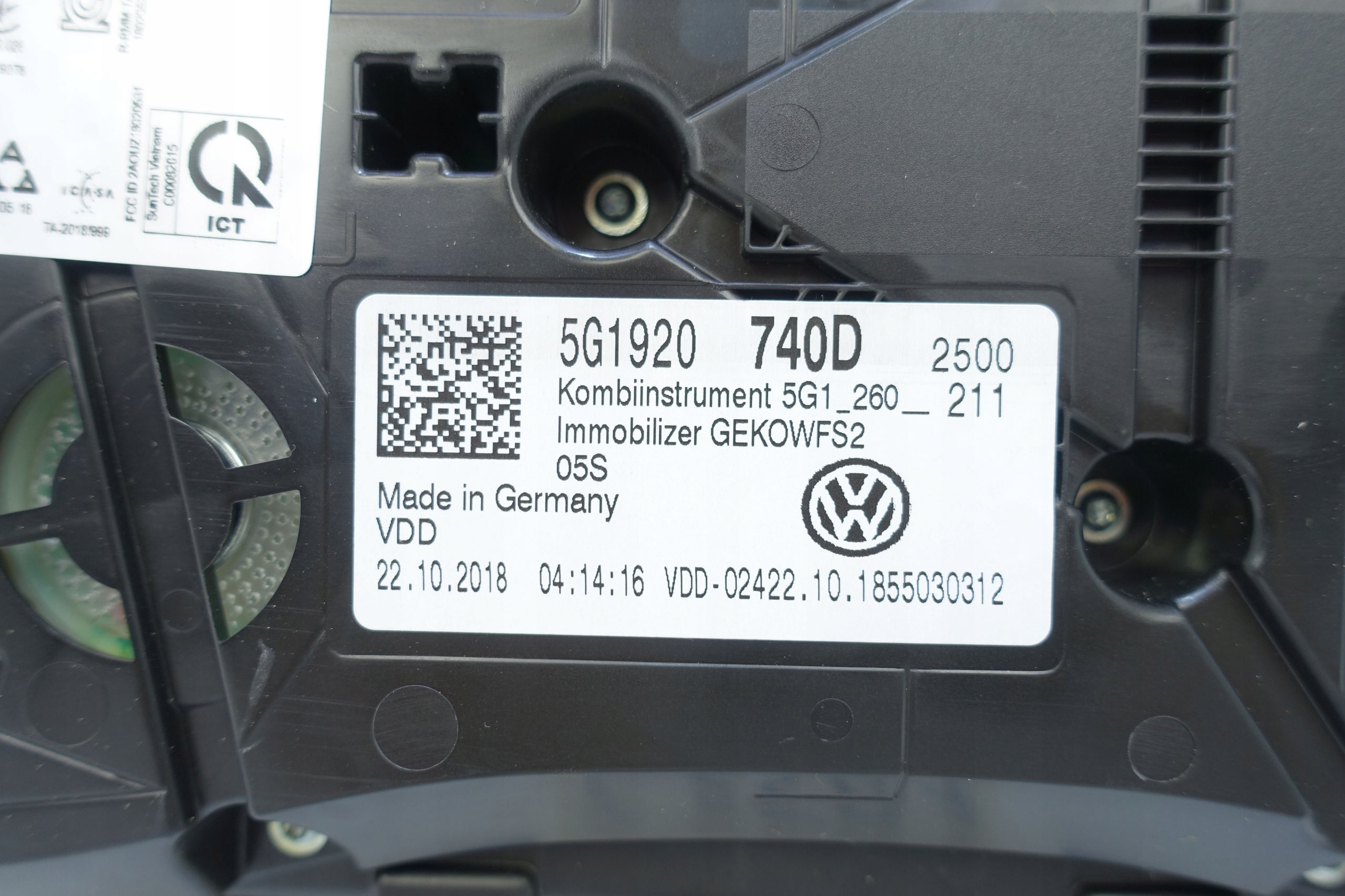 dials dials VW GOLF VII 7 5G 49746KM 5G1920740D