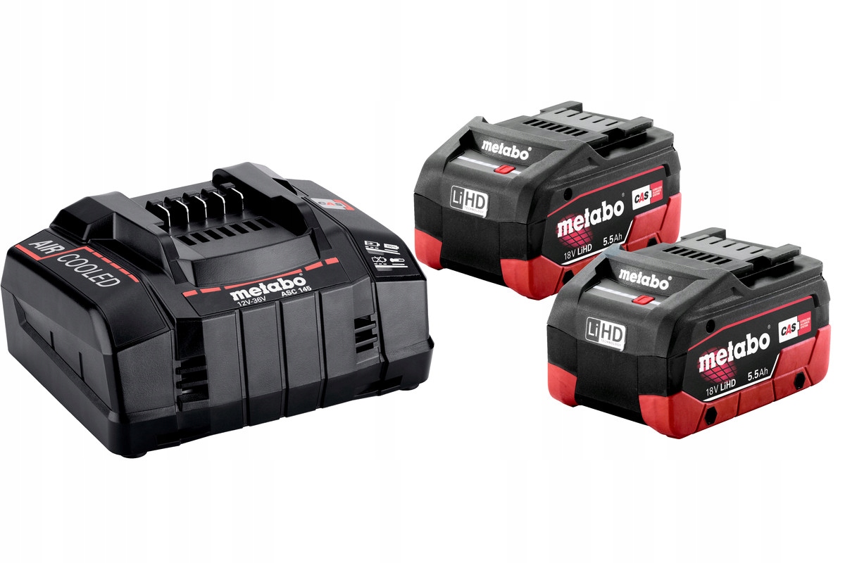 Akumulator Metabo 2 x 5,5 Ah Lihd Szybka ładowarka Metabo Asc 145 Cas