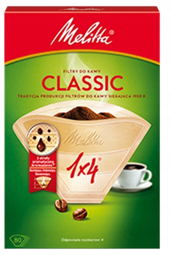 

Papierowe filtry do kawy Melitta Classic 1x4 80szt