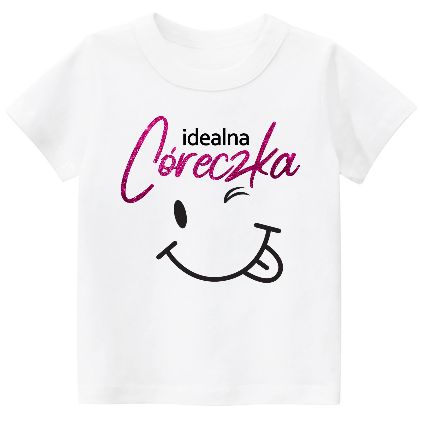 

Koszulka t-shirt napisy Idealna Córeczka r. 134