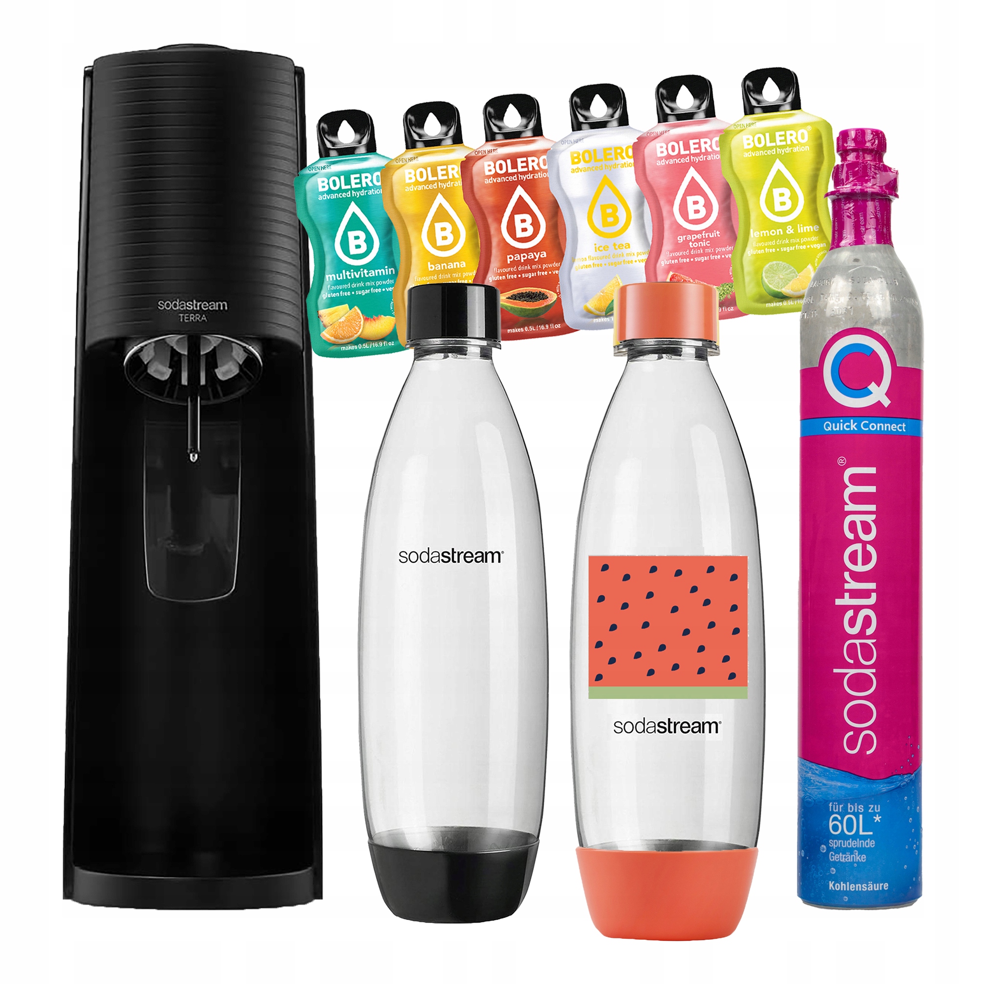Sodastream Terra výrobník sody bombičky Co2 Láhve Fuse nápoje Bolero
