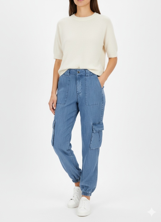 Guess Casual Dlouhé Chinos Kalhoty S Kapsami Modré 25/30 Gga