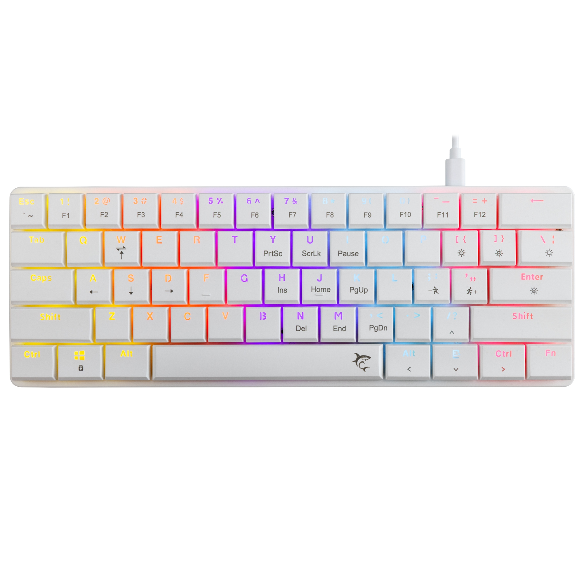 Nízkoprofilová mech. klávesnice White Shark Nagamaki Red Switch Bílá Rgb