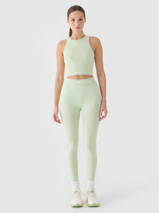 Dámské tréninkové legíny 4F s vysokým pasem tyrkysové vel. Xs/s