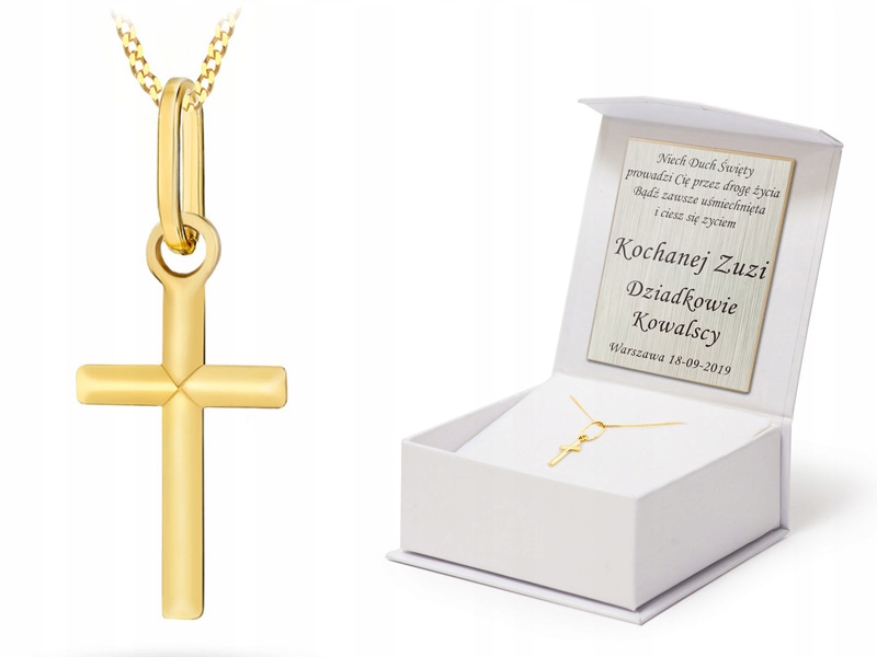 Zlatý Komplet pr. 585 Řetízek 38 Cm a Minimalistický křížek 14k