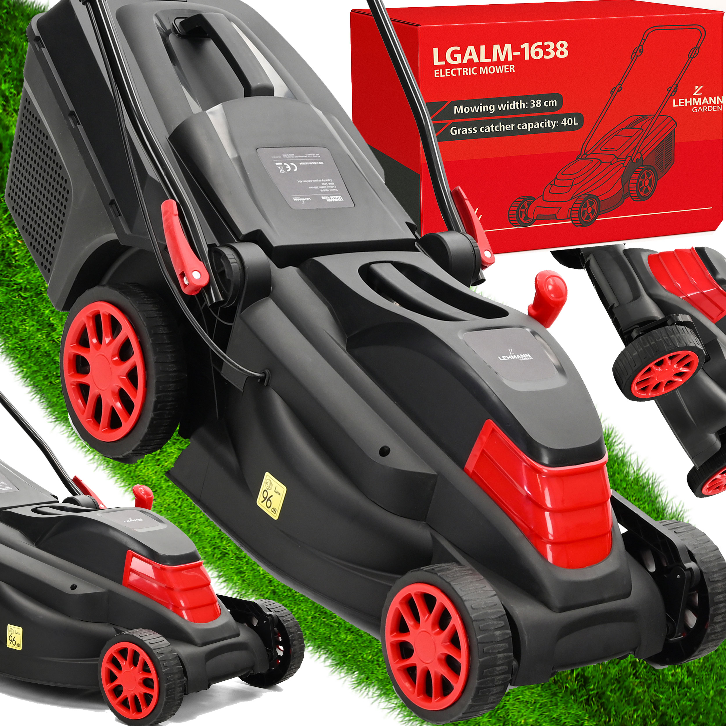 Elektrická Kosačka Na Trávu 2600 W, Veľká, Výkonná, S Reguláciou, Veľký Kôš, 4000 ML