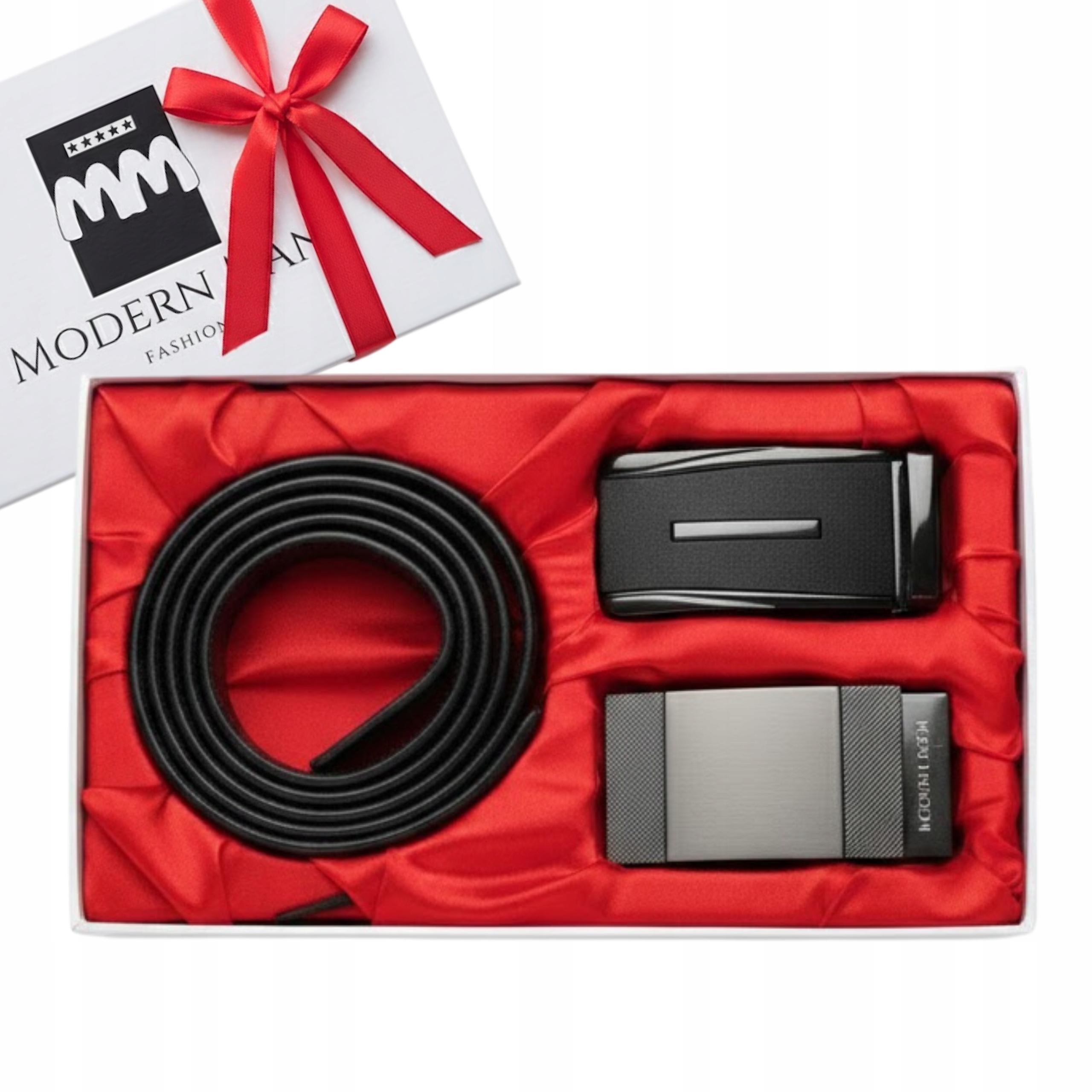 Sada Pánský Kožený Opasek 2 přezky Dárek pro něj k narozeninám a jmeninám