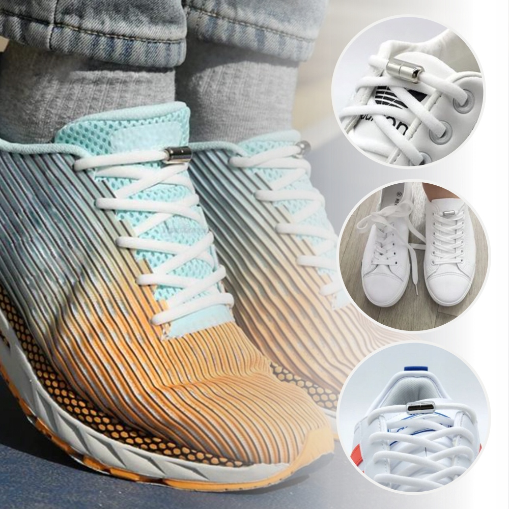 Sznurowadła Bez Wiązania ELASTYCZNE białe Model Sznurowadła
