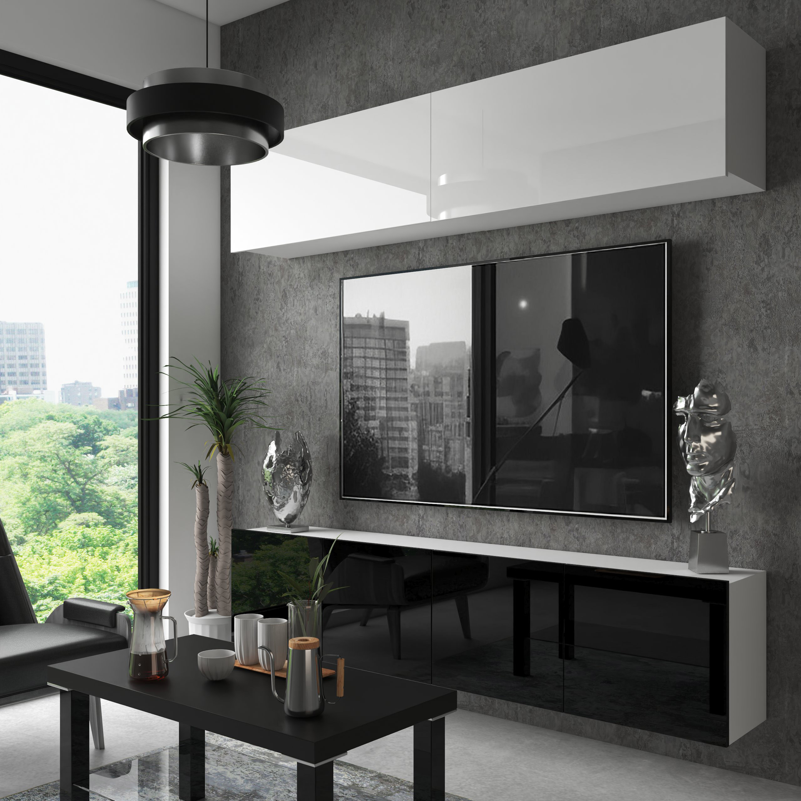 Meblościanka biała Meble Pokojowe do salonu pokoju Marka Belini