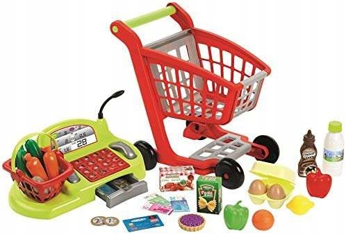 

Zestaw Sklep Kasa Sklepowa Wózek Produkty 30 Elem.