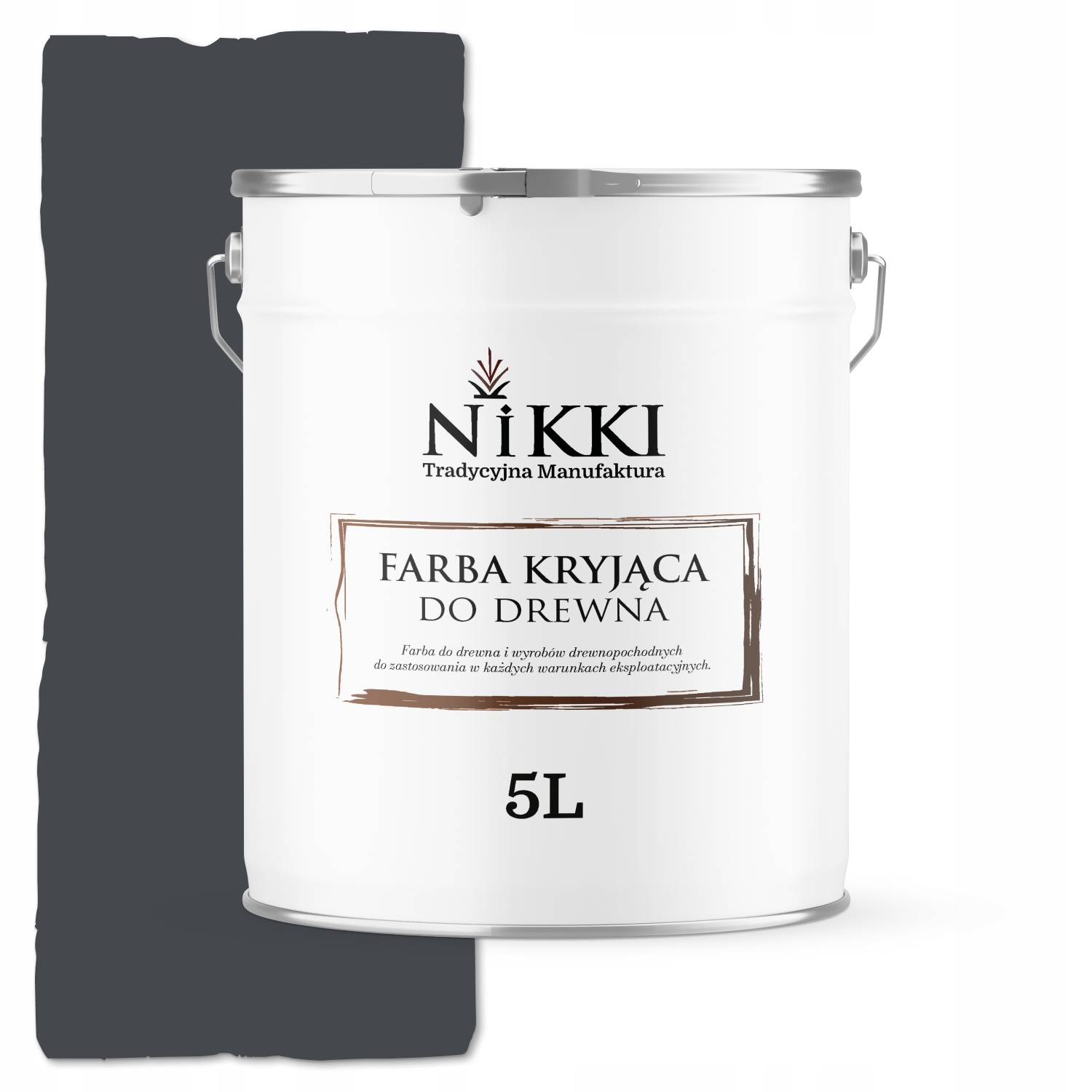Barva Na Dřevo Kryjící Dveře Renovace Barva Grafitová RAL7024 Polomat 5L