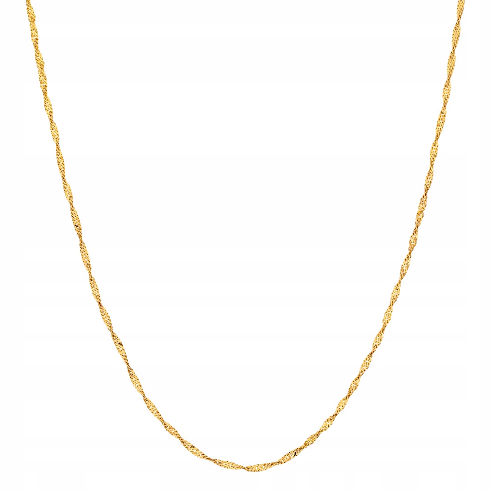 Łańcuszek Złoty Singapur Cienki Delikatny Naszyjnik 50 cm Złoto 585 Sadva