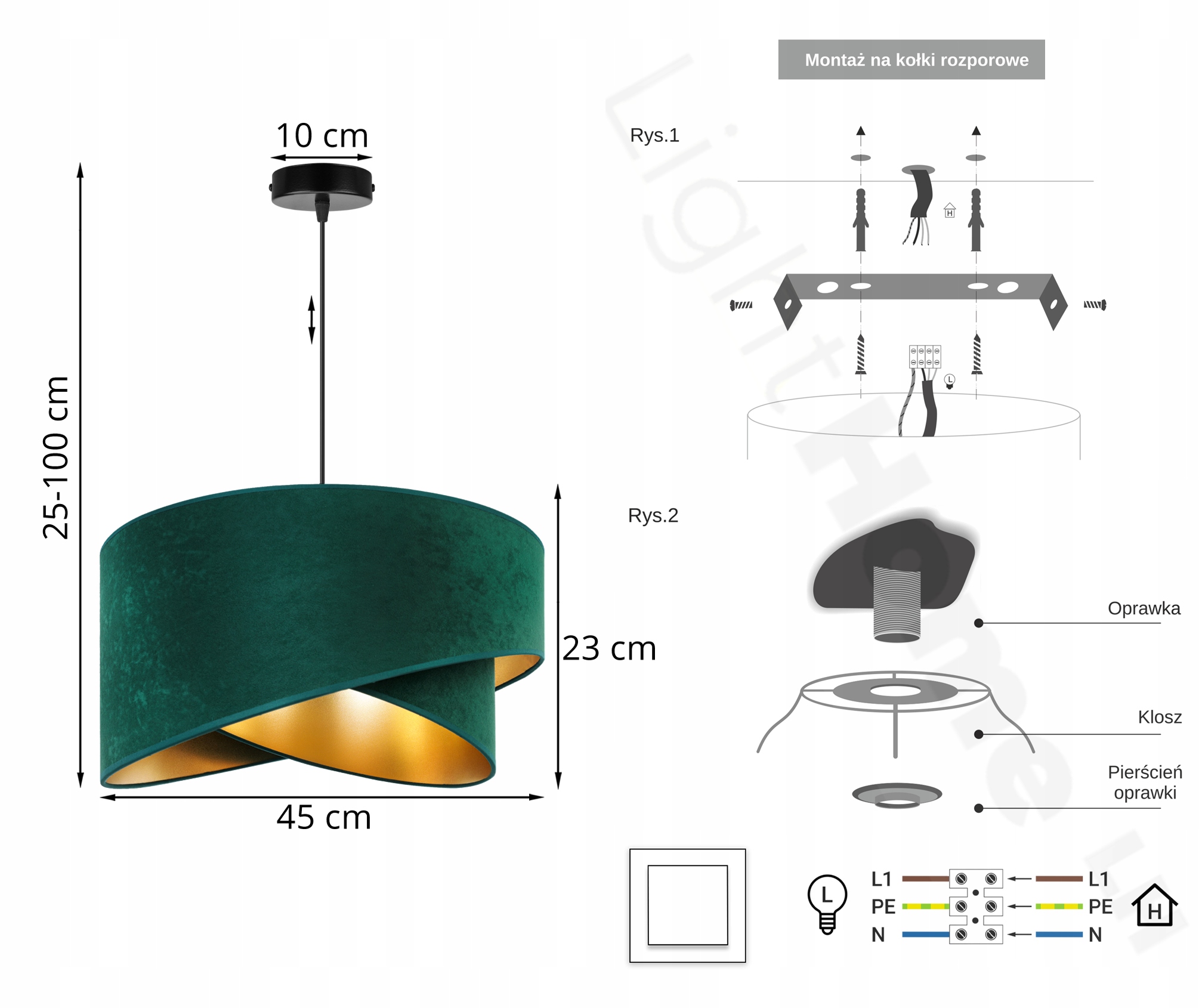 Wisząca Lampa Nowoczesna Sufitowa Żyrandol Abażur Marka Light Home