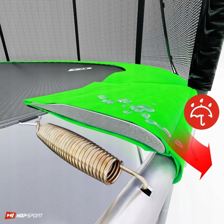 MAŁA TRAMPOLINA OGRODOWA DLA DZIECI 183CM F-STAR 6FT GREEN SIATKA ZEWNĘTRZN Liczba sprężyn/lin 36