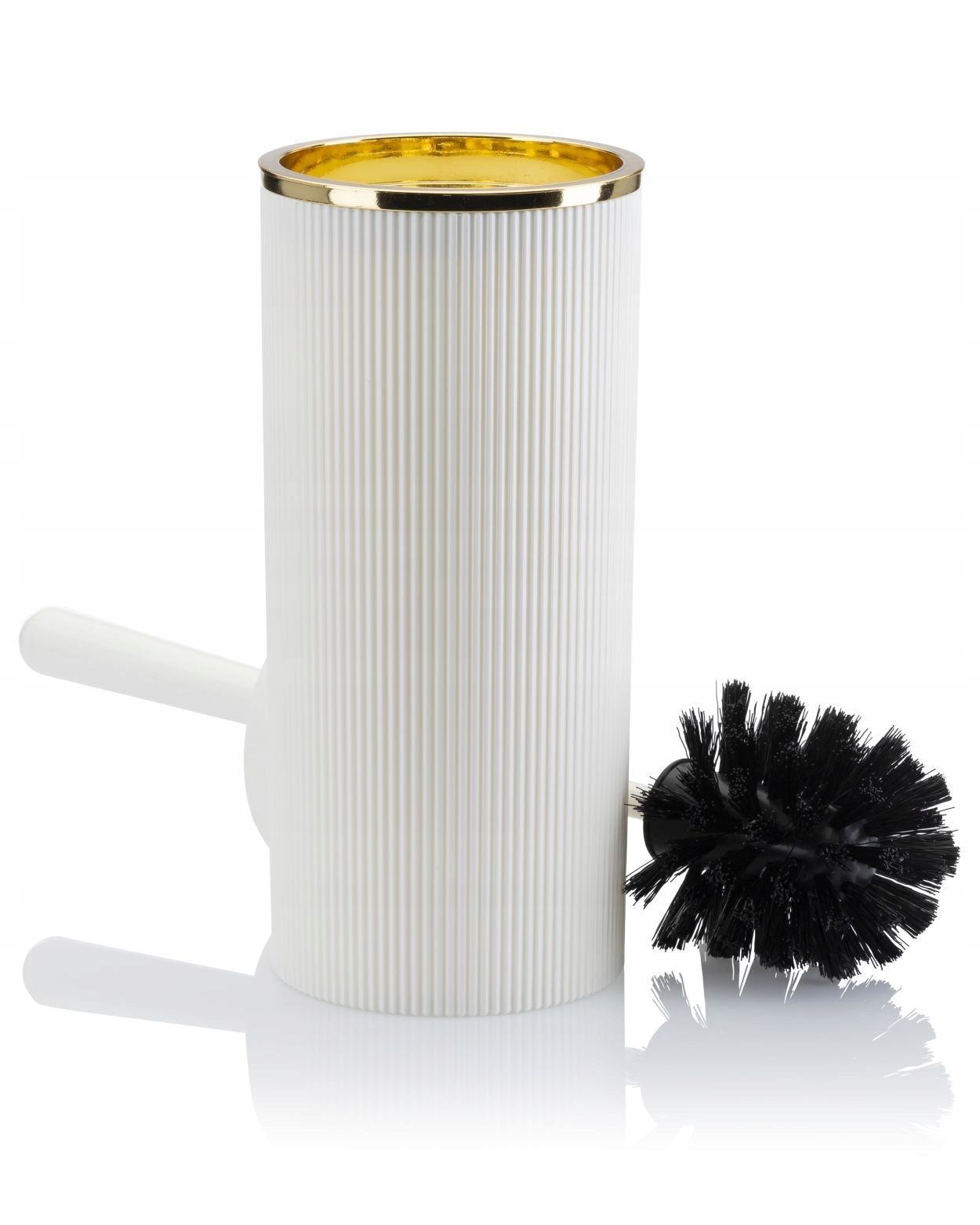 Komplet łazienkowy 2 elementy Alison biały złoto kosz szczotka do wc zestaw Kod producenta HH-484-4-B