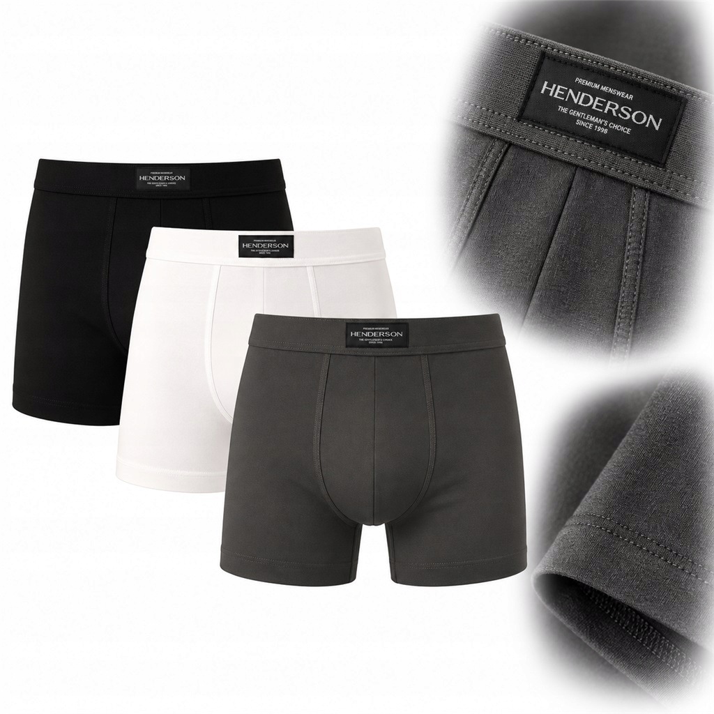 Pánské boxerky s plochými švy 3-balení Henderson Main 42971 3XL Anrr