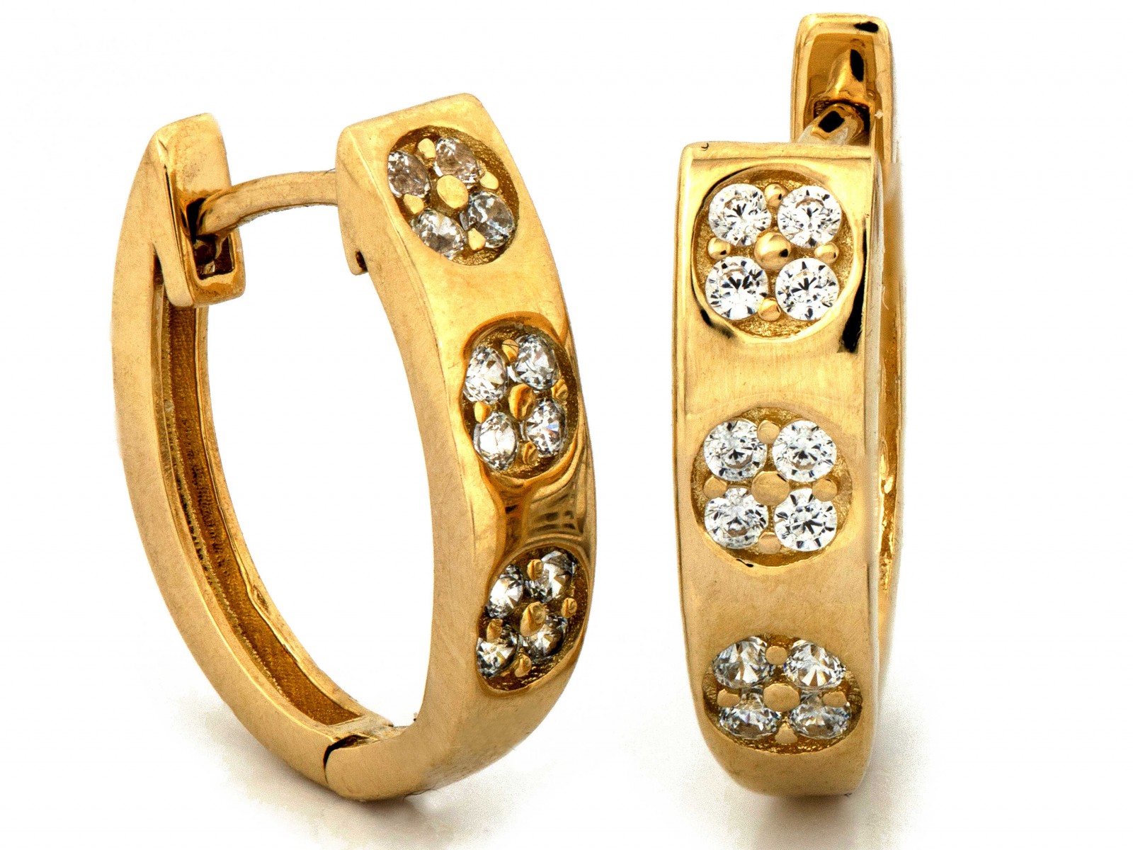 Náušnice zlaté 585 14k oválné s anglickým zapínáním, váha 1.88 g jako dárek