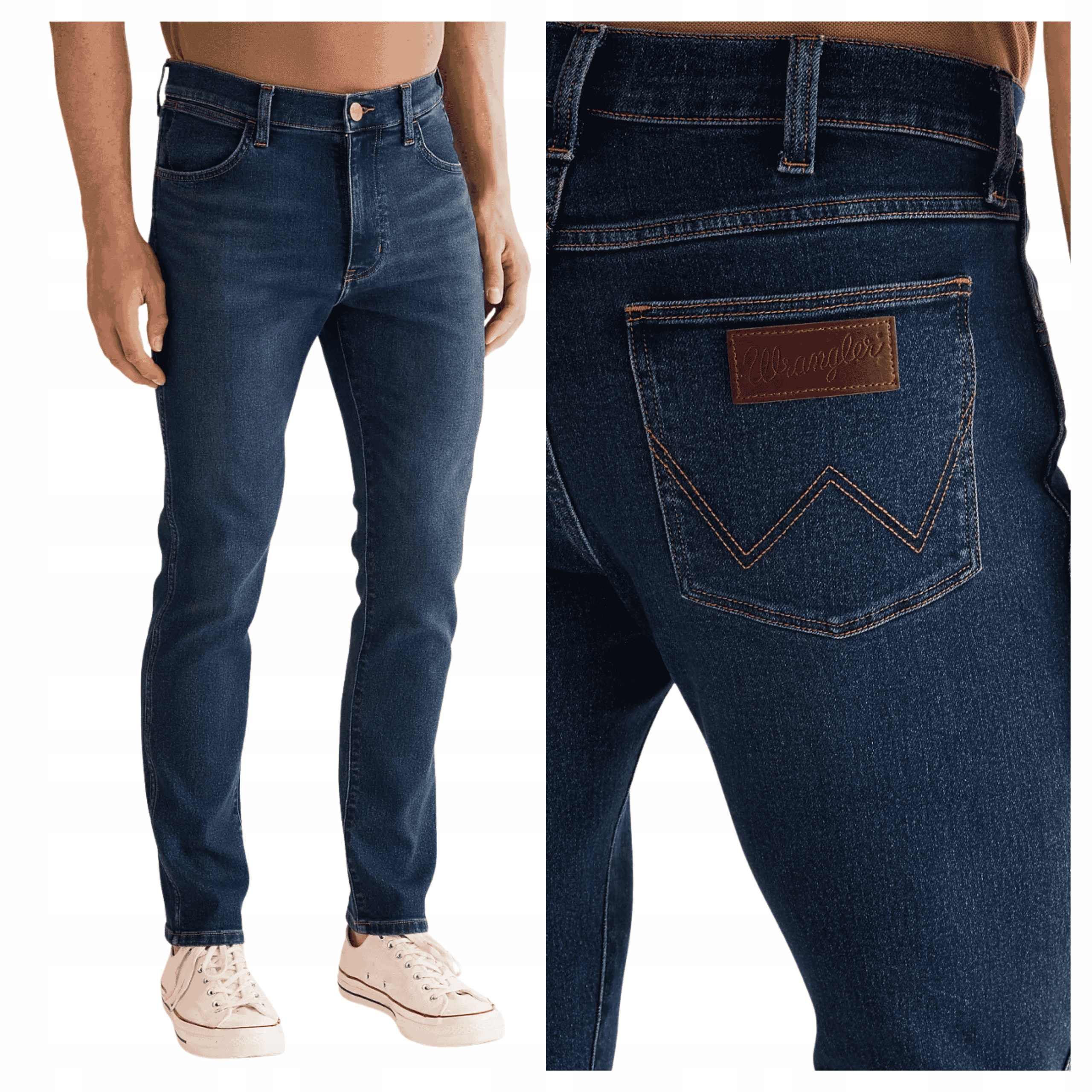 Pánské kalhoty Wrangler Larston Bavlněné Modré Přiléhavé W36 L34
